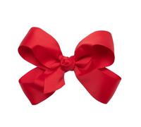 HAIRBOWS Lazo de grogrén para niñas con un centro de envoltura de nudo en un clip para el cabello, todas las edades y tipos de cabello, lazo de 5 pulgadas, rojo