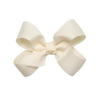 HAIRBOWS Lazo de grogrén para niñas con un centro de envoltura de nudo en un clip para el cabello, todas las edades y tipos de cabello, lazo de 5 pulgadas, blanco antiguo