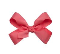 HAIRBOWS Lazo de grogrén para niñas con un centro de envoltura de nudo en un clip para el cabello, todas las edades y tipos de cabello, lazo de 5 pulgadas, coral