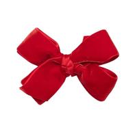 HAIRBOWS Lazos de terciopelo para niñas con un centro de envoltura de nudo en un clip, todas las edades y tipos de cabello, lazo de 5 pulgadas, rojo