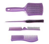 Hairdressing Comb, Massage Comb, Foldable Portable Hair Styling Tool, 4pcs Purple Teeth Professional, Teasing Comb For Home And Salon Set, 10.24x3.94x1.57 Inches