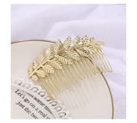 HairHair Peines laterales Dientes rectos Horquillas for el cabello Clips laterales for el cabello Nupcial Velo de novia Peine Accesorios for el cabello Sombreros(Gold)