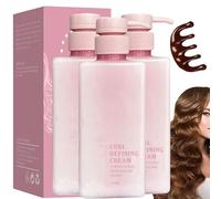 Hairhalo Curl Defining Cream, Crema Per Definire I Ricci, Crema Per Ricci Per Capelli Ricci, Anti-crespo, Idratante, Lisciante Per Capelli Ricci E Mossi (3 botellas)