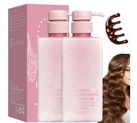Hairhalo Curl Defining Cream, Crema Per Definire I Ricci, Crema Per Ricci Per Capelli Ricci, Anti-crespo, Idratante, Lisciante Per Capelli Ricci E Mossi (2 botellas)