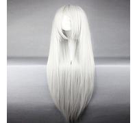 Hairjoy - Peluca sintética para mujer, lacia, color blanco