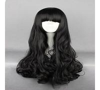 Hairjoy - Peluca sintética para mujer, muy larga, ondulada, con flequillo, para cosplay, Halloween, carnaval, disfraz