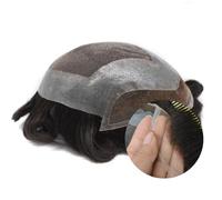 HairNotion Protesis Capilar Hombre Peluca Hombre Pelo Natural Sistema De Cabello Delantero De Encaje #1b (7"X9")