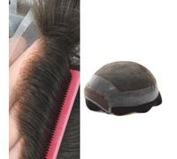 HairNotion Protesis Capilar Hombre Peluca Hombre Pelo Natural Sistema De Cabello Delantero De Encaje #1b (6"X8")