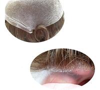 Hairnotion Sistema de reemplazo de cabello de 0.04MM para hombres Peluca de piel invisible súper delgada para hombres Peluca de cabello humano real