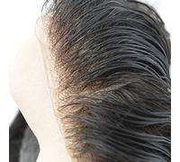 Hairnotion Toupee para hombre 0.04 MM Invisible piel súper delgada cabello humano real marrón oscuro 3# Pelucas Prótesis Capilar hombre