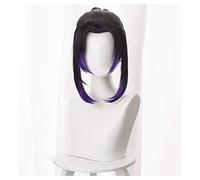 Hairpieces Demon Slayer: Kimetsu no Yaiba Anime Cosplay Rose Net Wigs HighTemperature Resistant Fiber Ponytail Black Gradient 14 Inch