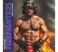 hairy chested firefighters Calendar 2026: twelve months of shirtless Firemen(8.5x8.5 Inches), Glossy Cover, U.S. Holidays Included