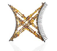 HairZing Double Cross Hair Comb, Hair Accessory Perfect for Easy Ponytails, UpDos and Twists, Tortoise Brown, Large by HairZing