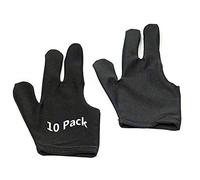 HAISENG 1 taco de billar negro con 3 dedos, guantes de billar