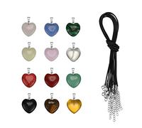 HAISENG 12 collares con colgante de piedra natural, exquisitos dijes de ágata de cristal y amatista con cuerda de cera para mujer, joyería de fiesta, regalo de cristal, piedra natural, cuerda de cera