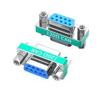 HAISENG 2 conectores de metal DB9pin para cambiar de género, compatibles con dispositivos de puerto y sistemas de transmisión de datos, adaptador de puerto