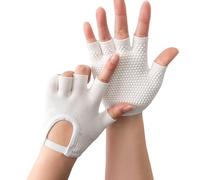 HAISENG 2 guantes de protección solar sin dedos, transpirables, guantes de ciclismo, conducción, pesca, senderismo, deportes, fitness, guantes