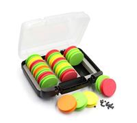 HAISENG 24 carretes redondos de espuma para línea de pesca, soporte de almacenamiento con caja de almacenamiento, tabla de bobinado, fácil de usar, carretes de espuma