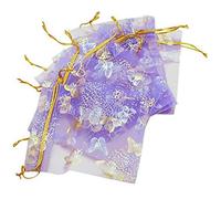 HAISENG 25 bolsas de organza para joyas, con cordón, para bodas, fiestas, dulces, 10 x 12 cm