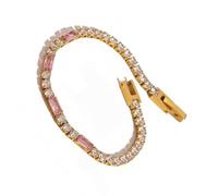 HAISENG Abalorio ajustable de acero inoxidable con circonita cúbica para mujer con diseño sofisticado y 4 estilos de opciones de diamantes como corazón de circonita, talla única, como se describe