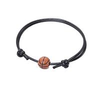 HAISENG Abalorio de fútbol ajustable con cuerda trenzada para niñas, mujeres, hombres, adolescentes, decoración de fiestas, pulseras deportivas para niñas, hombres, baloncesto, niños, talla única