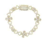 HAISENG Abalorio de joyería chapado en rodio para hombre, con circonita brillante, elegante, accesorio de pulsera, cruces para hombre, talla única, como se describe