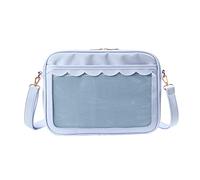 HAISENG Bolsa japonesa Ita para mujer, de poliuretano, transparente, con bolsillo Itabag, para la escuela secundaria, uniforme JK, cruzada, hombro cruzado, japonés, para hombre, Blue, One Size