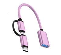 HAISENG Cable adaptador 2 en 1 USB C/USB a USB para pequeños dispositivos USB/tipo C, transmisión de datos de alta velocidad de 480 Mbps