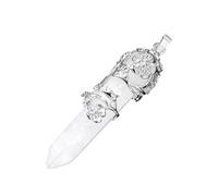 HAISENG Colgante moderno de cristal geométrico, estilos versátiles, accesorios hexagonales de piedra natural, accesorios para joyas casuales o formales de cristal de cono puntiagudo, talla única, como