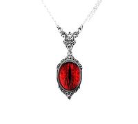HAISENG Collar gótico de sangre para mujeres y hombres, collar de mariposa de bruja en relieve de vampiro, collar de piedra vintage, collar de vampiro para mujeres y hombres