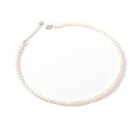 HAISENG Collar simple de perlas ovaladas de agua dulce, temperamento retro simple, pequeño para cristal, cuello de clavícula, collar de perlas naturales de agua dulce para mujer, talla única, como se
