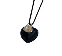 HAISENG Collar unisex con colgante de símbolo de amor, cadena de cordel suave, joyería delicada, para uso diario, cadena de suéter, cadena femenina delicada, talla única, como se describe, como se