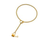 HAISENG Collar versátil de estilo cubano con colgante de estrella y accesorio de corazón ajustable, portátil para uso diario casual, collar de cadena cubana gótica, talla única, como se describe, como