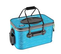 HAISENG Cubo de pesca plegable portátil, contenedor de cebos vivos, señuelos vivos y protecciones, fácil de usar, impermeable, contenedor de pesca