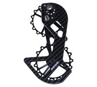 HAISENG Desviador trasero de cerámica de fibra de carbono para bicicleta, polea 17T, accesorios de rueda de bicicleta, desviador trasero, polea de bicicleta, pernos de bicicleta, abrazadera de