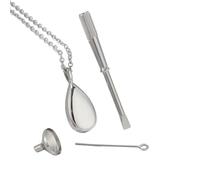 HAISENG Elegante collar de frasco de perfumes en forma de gota con hilo sellable en materiales de acero inoxidable resistentes, collar de botella de perfumes, talla única, como se describe, como se