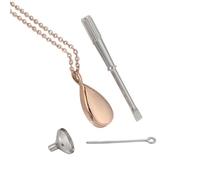 HAISENG Elegante collar de frasco de perfumes en forma de gota con hilo sellable en materiales de acero inoxidable resistentes, collar de botella de perfumes, talla única, como se describe, como se