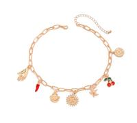 HAISENG Elegante collar dorado de conchas marinas para mujeres de moda con un colgante de cruces y dije inspirado en la playa, diseño casual de cola de pez, talla única, como se describe, como se