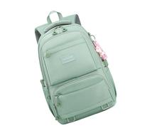 HAISENG Elegante mochila escolar de nailon para adolescentes, mochila ergonómica de gran capacidad para estudiantes con múltiples bolsillos, mochila de escuela secundaria, verde