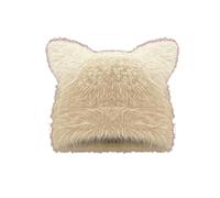 HAISENG Gorro de punto grueso para niños, gorro de gatito peludo para escalada, esquí, deportes, sombrero blanco de gatito de gran tamaño, gorras de punto elegantes