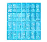 HAISENG Heart Dominoe - Molde de silicona de resina epoxi de cristal, kit de llavero para hacer joyas