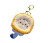 HAISENG Lindo llavero de peluche de gatos, llavero de juguete suave, adorno de mochila, llavero colorido, accesorio de textura de felpa para uso diario