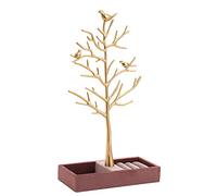 HAISENG Marco para pendientes, soporte de resina para joyas, árbol, árbol, pájaro, soporte dorado