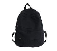 HAISENG Mochila escolar de lona para laptop, mochila escolar de moda, mochila de viaje informal para niñas, niños, jóvenes, mochila de gran capacidad, Negro