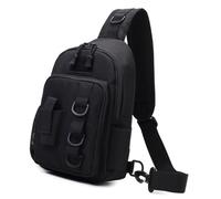 HAISENG Paquete de eslingas de pesca, bolsa cruzada para guardar aparejos de pecho, para agua dulce o salada, hombro con soporte para caña, Black, Talla única