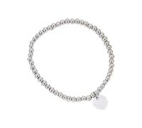 HAISENG Pulsera elástica de acero inoxidable con 53 cuentas doradas/plateadas de 4 mm, ajustable, unisex, para uso casual, formal, moderno, minimalista, joyería elástica, talla única, como se describe