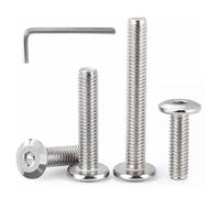 HAISHANG 20 Piezas M6 x 35 mm Tornillos de Acero Inoxidable 304 A2 V2A,Tornillos de Cabeza Plana y Hexágono Interior con Llave Allen, Rosca Completa