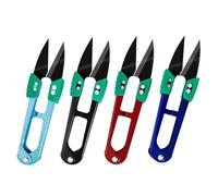 HAISHANG 4 piezas Tijeras para Cortar Hilo,Tijeras de Costura,Tijeras en Forma de U para Hilo, Tijeras pequeñas de Costura para Manualidades y Plantas