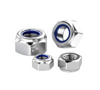 HAISHANG 50 Piezas Tuercas Hexagonales M6 A2 V2A de Acero Inoxidable,Autoblocantes DIN985 con Insertos de Nylon,Tuercas de Bloqueo Negras para Pernos y Tornillos