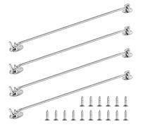 Haisheng 4PCS Gancho Puerta Ganchos para Ventanas Gancho Puerta Cierre Gancho de Cabina Puerta Gancho Ventana Abierta Gancho Cerrar Puerta con 16PCS Tornillos para Puerta Ventana Persianas (40*0.5cm)